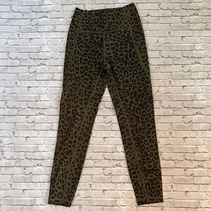 GAP Fit Olive Green and Black Leopard Print Leggings